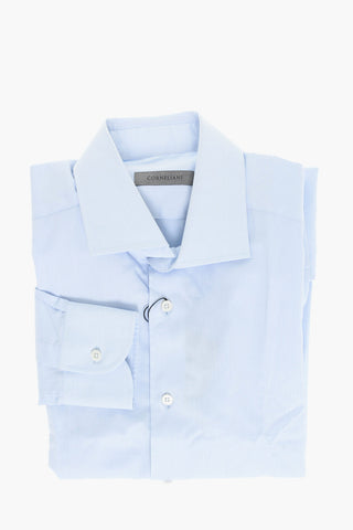 Twill Cotton Shirt with Standard Collar
