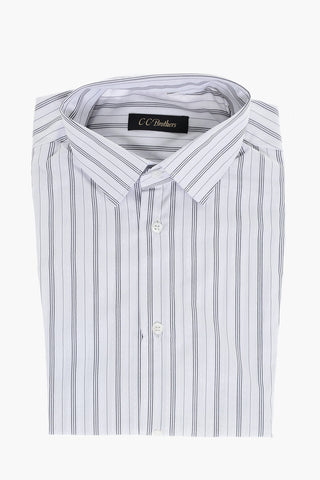 CC BROTHERS Camicia in Cotone Motivo a Righe Balanced