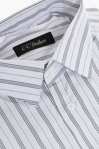 CC BROTHERS Camicia in Cotone Motivo a Righe Balanced