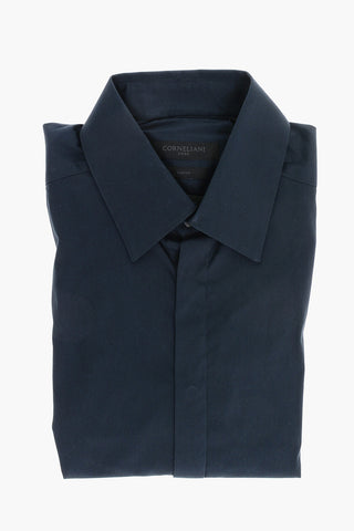 CODE Cotton Blend Shirt with Hidden Buttoning