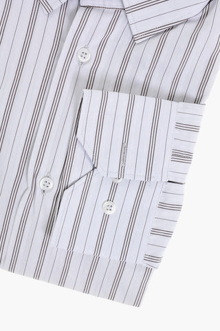 CC BROTHERS Cotton Shirt with Balanced Stripe Motif