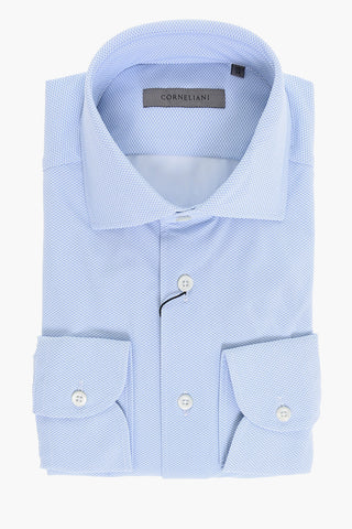 Microfiber Shirt with Micro-Geometric Pattern