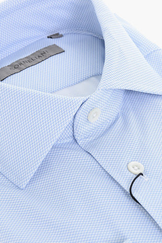 Microfiber Shirt with Micro-Geometric Pattern