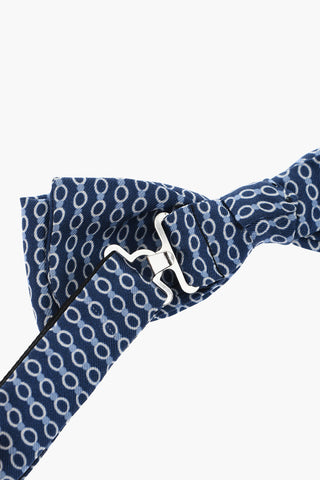 CC COLLECTION Papillon in Seta con Motivo Geometrico