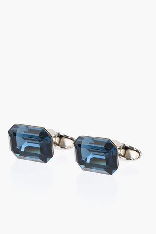 Rhinestoned Brass Cufflinks
