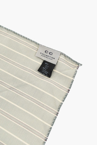 CC COLLECTION Bayadere Patterned Cotton Blend Pocket Square