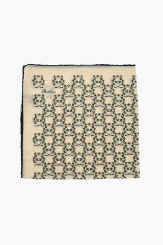 Pochette in Seta con Motivo Vegetale