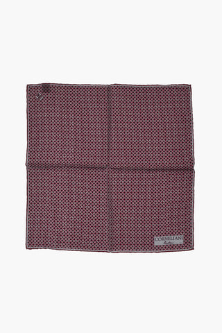 Pochette in Seta con Motivo Geometrico
