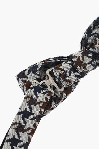 CC COLLECTION Papillon in Seta Motivo Pied de Poule