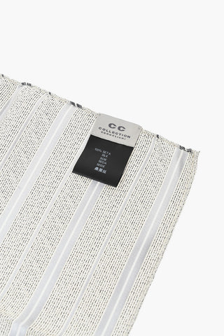 CC COLLECTION Pochette in Seta con Motivo Bayadere