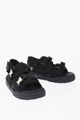 LI-NING Solid Color Sandals with Double Silver-Tone Buckle