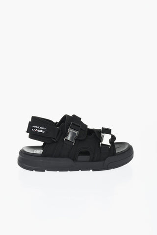 LI-NING Solid Color Sandals with Double Silver-Tone Buckle