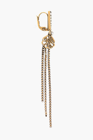 Golden-Effect SEAL DROP Earrings With Rhinestone