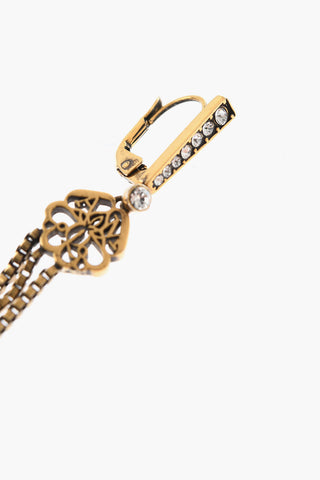 Golden-Effect SEAL DROP Earrings With Rhinestone