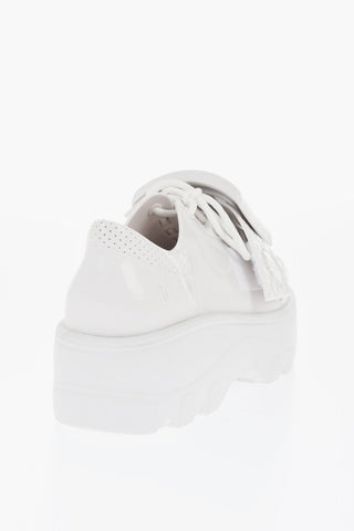 MELISSA Scarpe Derby in Gomma a Tinta Unita con Maxi Fibbia e Suola Platform 5cm