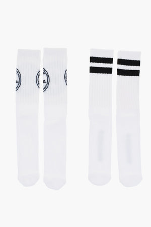 ALL STAR CHUCK TAYLOR Set 2 Calzini Lunghi a Coste con Maxi Logo a Contrasto