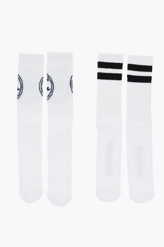 ALL STAR CHUCK TAYLOR Set 2 Calzini Lunghi a Coste con Maxi Logo a Contrasto