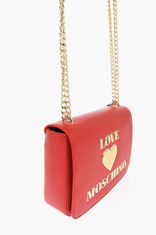 LOVE Faux Leather Shoulder Bag with Golden Details
