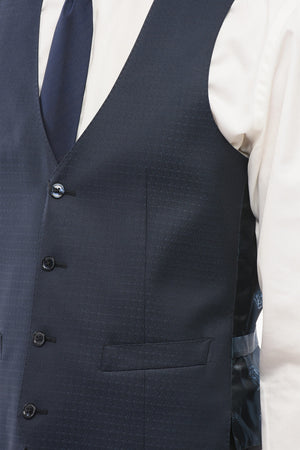 CERIMONIA ACADEMY Geometric Pattern Waistcoat with Five Buttons