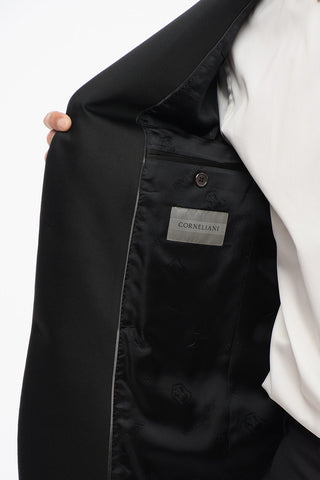 Velvet Single-Breasted ACADEMY CERIMONIA Blazer With Satin Shawl Lapel