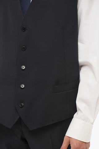 Weste aus Schurwolle LEADER mit fünf Knöpfen