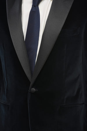 Blazer Monopetto LEADER In Velluto Con Revers In Satin A Lancia