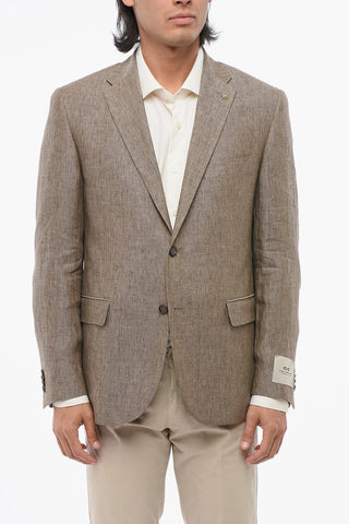 CC COLLECTION Pure Linen RIGHT Blazer with Nocth Lapel