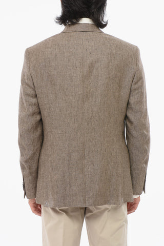 CC COLLECTION Pure Linen RIGHT Blazer with Nocth Lapel