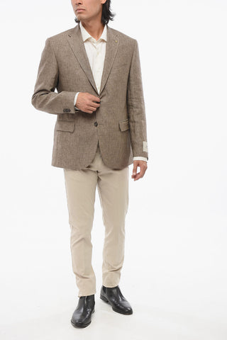 CC COLLECTION Pure Linen RIGHT Blazer with Nocth Lapel