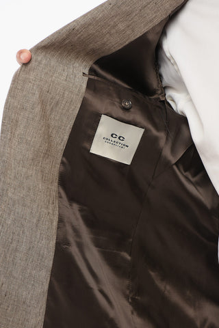 CC COLLECTION Pure Linen RIGHT Blazer with Nocth Lapel