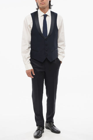 CODE Virgin Wool Waistcoat with Satin Detail