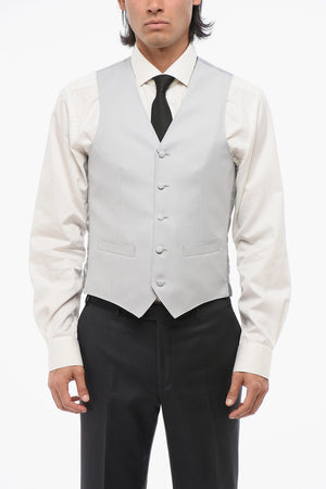 5-Button Wool Vest MANTUA with Welt Pockets