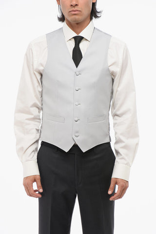 5-Button Wool Vest MANTUA with Welt Pockets