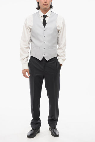 5-Button Wool Vest MANTUA with Welt Pockets