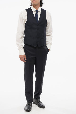 Virgin Wool Vest with Geometric Motif