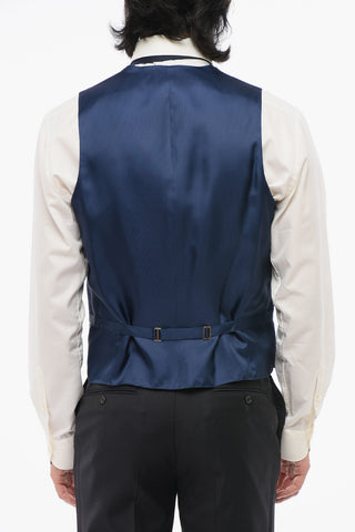 CODE Double-Breasted Waistcoat with Damask Pattern