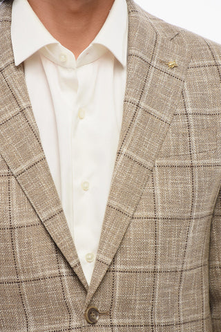 CC COLLECTION Semi-Lined Blazer REFINED with Windowpane Pattern