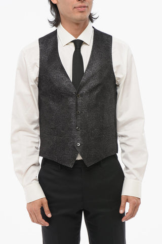 Iridescent Silk Waistcoat with Geometric Pattern