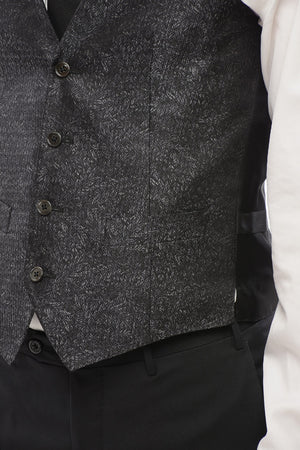 Iridescent Silk Waistcoat with Geometric Pattern