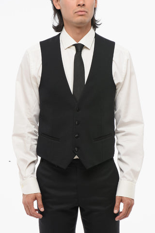 Fleeced Vest with Satin Detail