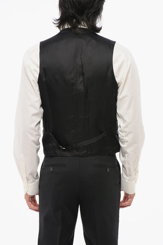 Fleeced Vest with Satin Detail