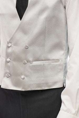 CODE Silk Double-Breasted Waistcoat With Jetted Pockets