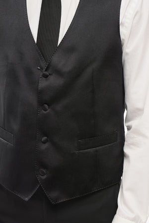 Gilet in Raso di Seta con Bottoni Foderati