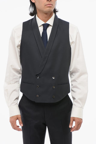 CC Collection Double-Breasted Waistcoat with Shawl Lapel