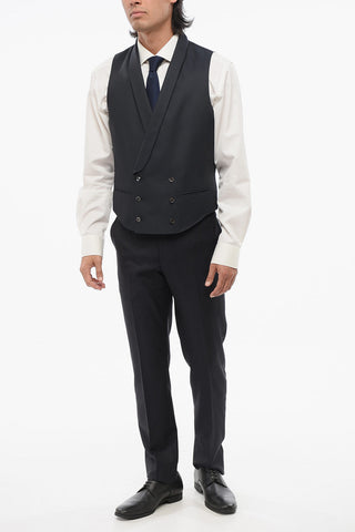 CC Collection Double-Breasted Waistcoat with Shawl Lapel