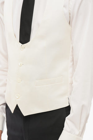 Embroidered Silk 4-Button Waistcoat with Welt Pockets