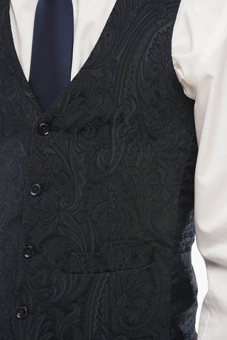 Damask Pattern Waistcoat with Welt Pockets