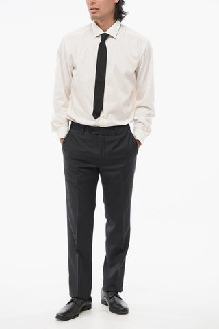 Virgin Wool MANTUA Pants with Concealed Closure