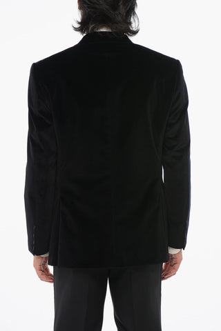 CODE Blazer Monopetto In Velluto Con Revers In Satin A Lancia