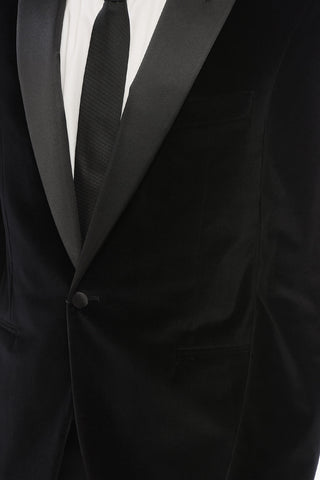CODE Blazer Monopetto In Velluto Con Revers In Satin A Lancia